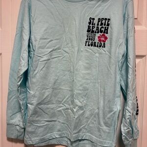 St. Pete Beach Kids Long Sleeve Shirt - Light Blue
